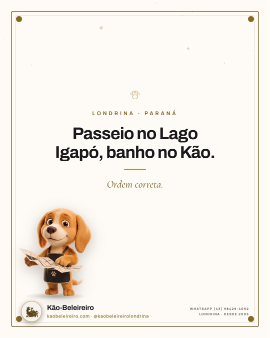 Passeio no Lago Igapó, banho no Kão.